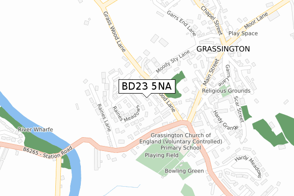 BD23 5NA map - large scale - OS Open Zoomstack (Ordnance Survey)