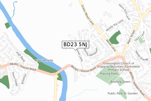 BD23 5NJ map - large scale - OS Open Zoomstack (Ordnance Survey)