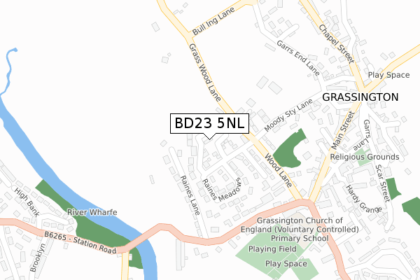 BD23 5NL map - large scale - OS Open Zoomstack (Ordnance Survey)