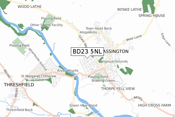 BD23 5NL map - small scale - OS Open Zoomstack (Ordnance Survey)