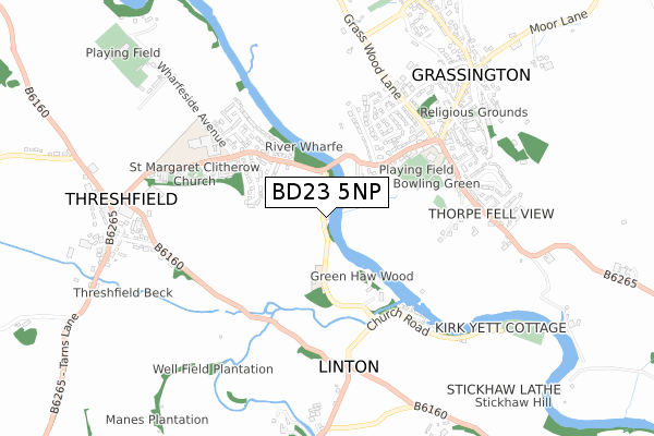 BD23 5NP map - small scale - OS Open Zoomstack (Ordnance Survey)