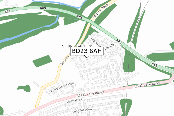 BD23 6AH map - large scale - OS Open Zoomstack (Ordnance Survey)