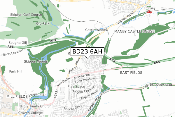 BD23 6AH map - small scale - OS Open Zoomstack (Ordnance Survey)