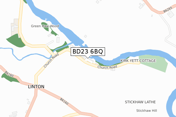 BD23 6BQ map - large scale - OS Open Zoomstack (Ordnance Survey)