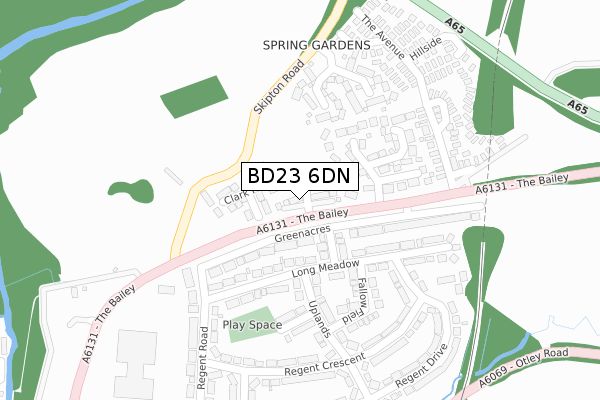 BD23 6DN map - large scale - OS Open Zoomstack (Ordnance Survey)