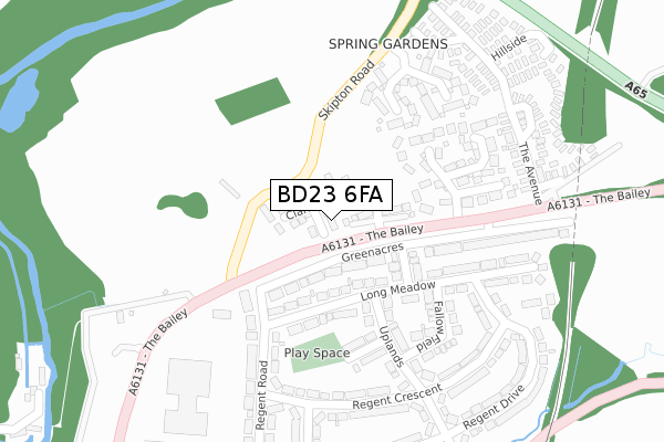 BD23 6FA map - large scale - OS Open Zoomstack (Ordnance Survey)