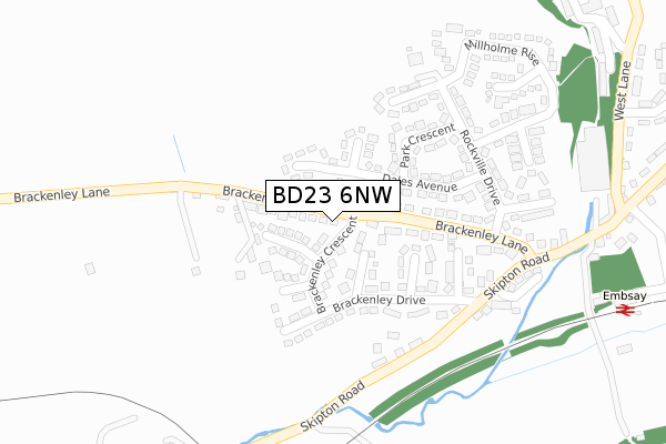 BD23 6NW map - large scale - OS Open Zoomstack (Ordnance Survey)