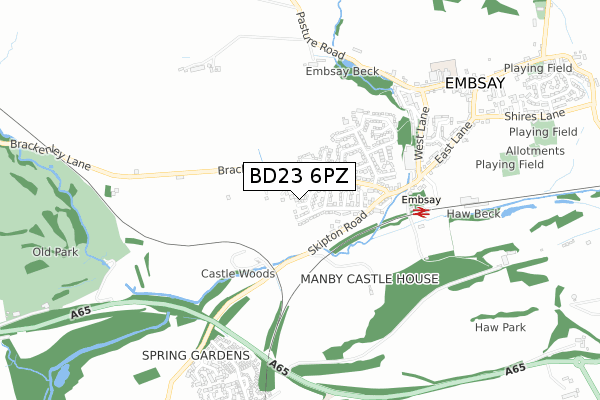 BD23 6PZ map - small scale - OS Open Zoomstack (Ordnance Survey)