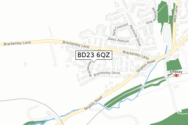 BD23 6QZ map - large scale - OS Open Zoomstack (Ordnance Survey)