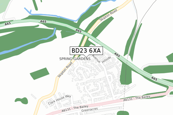 BD23 6XA map - large scale - OS Open Zoomstack (Ordnance Survey)