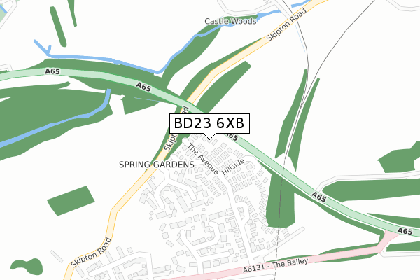 BD23 6XB map - large scale - OS Open Zoomstack (Ordnance Survey)