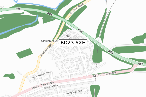 BD23 6XE map - large scale - OS Open Zoomstack (Ordnance Survey)