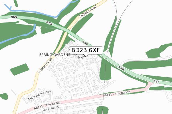 BD23 6XF map - large scale - OS Open Zoomstack (Ordnance Survey)