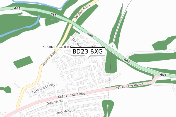 BD23 6XG map - large scale - OS Open Zoomstack (Ordnance Survey)