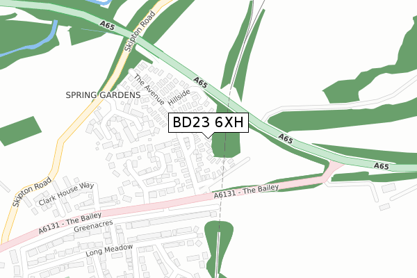 BD23 6XH map - large scale - OS Open Zoomstack (Ordnance Survey)