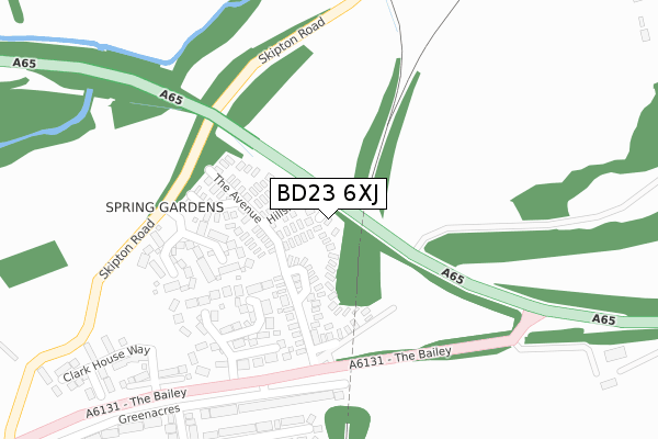 BD23 6XJ map - large scale - OS Open Zoomstack (Ordnance Survey)