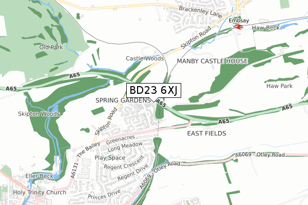 BD23 6XJ map - small scale - OS Open Zoomstack (Ordnance Survey)