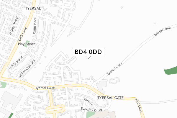 BD4 0DD map - large scale - OS Open Zoomstack (Ordnance Survey)