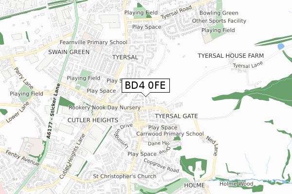 BD4 0FE map - small scale - OS Open Zoomstack (Ordnance Survey)