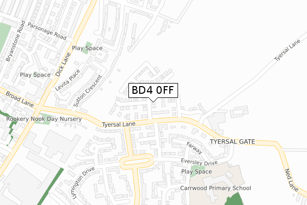 BD4 0FF map - large scale - OS Open Zoomstack (Ordnance Survey)