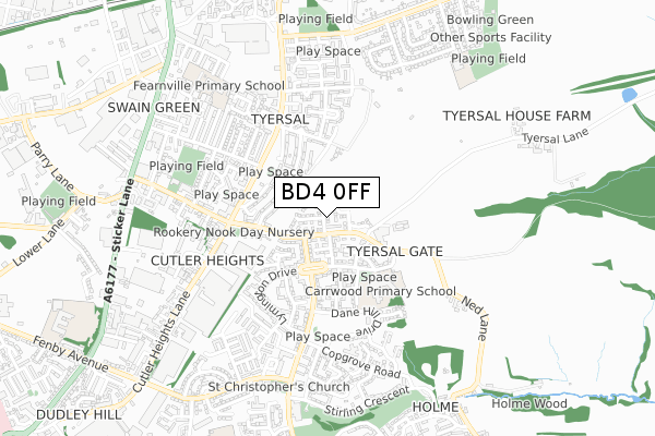 BD4 0FF map - small scale - OS Open Zoomstack (Ordnance Survey)