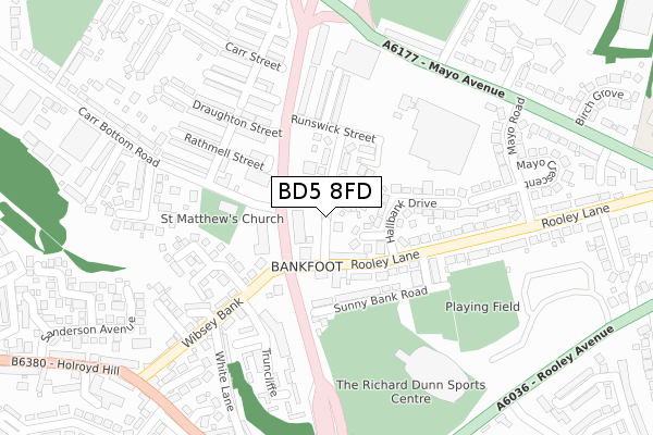 BD5 8FD map - large scale - OS Open Zoomstack (Ordnance Survey)