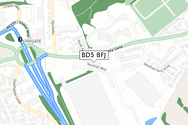 BD5 8FJ map - large scale - OS Open Zoomstack (Ordnance Survey)