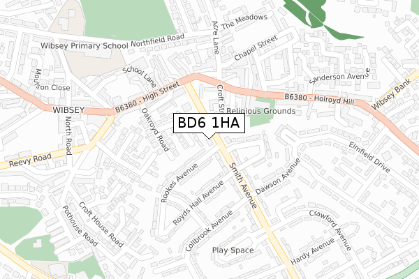 BD6 1HA map - large scale - OS Open Zoomstack (Ordnance Survey)