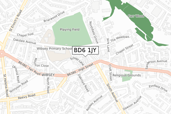 BD6 1JY map - large scale - OS Open Zoomstack (Ordnance Survey)