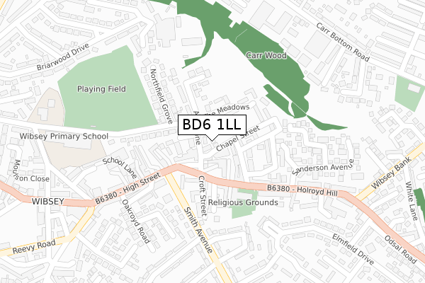 BD6 1LL map - large scale - OS Open Zoomstack (Ordnance Survey)