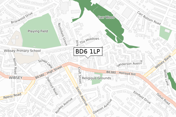 BD6 1LP map - large scale - OS Open Zoomstack (Ordnance Survey)