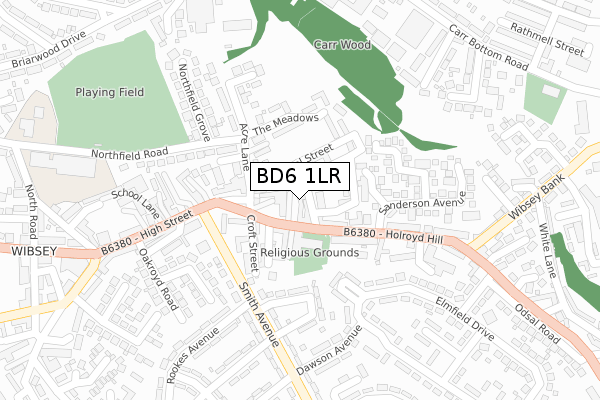 BD6 1LR map - large scale - OS Open Zoomstack (Ordnance Survey)