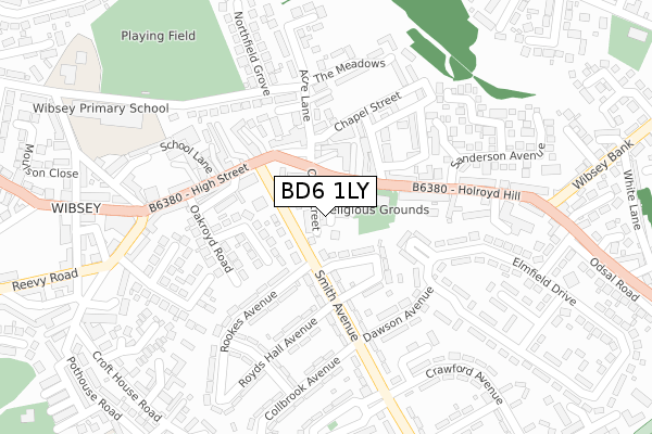 BD6 1LY map - large scale - OS Open Zoomstack (Ordnance Survey)