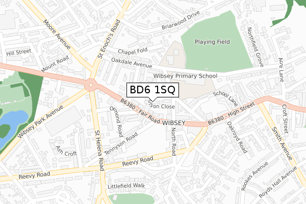 BD6 1SQ map - large scale - OS Open Zoomstack (Ordnance Survey)