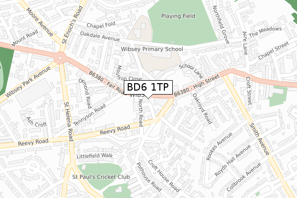 BD6 1TP map - large scale - OS Open Zoomstack (Ordnance Survey)