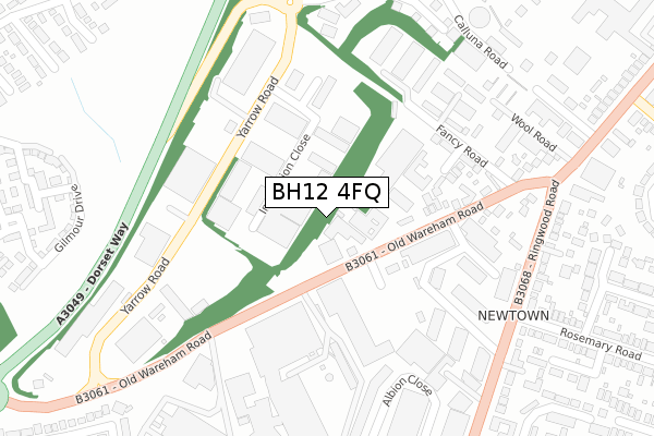 BH12 4FQ map - large scale - OS Open Zoomstack (Ordnance Survey)