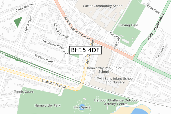 BH15 4DF map - large scale - OS Open Zoomstack (Ordnance Survey)