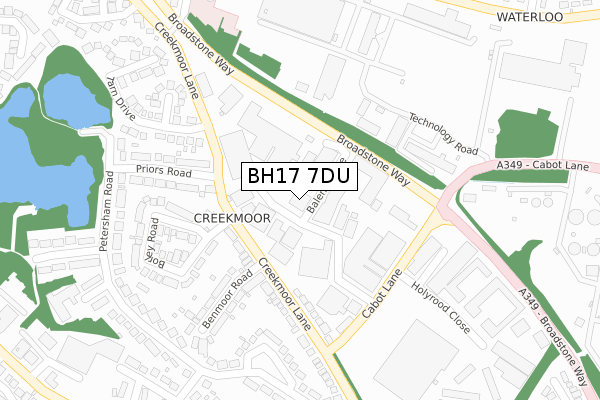 BH17 7DU map - large scale - OS Open Zoomstack (Ordnance Survey)