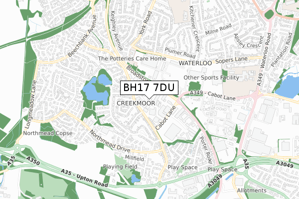 BH17 7DU map - small scale - OS Open Zoomstack (Ordnance Survey)