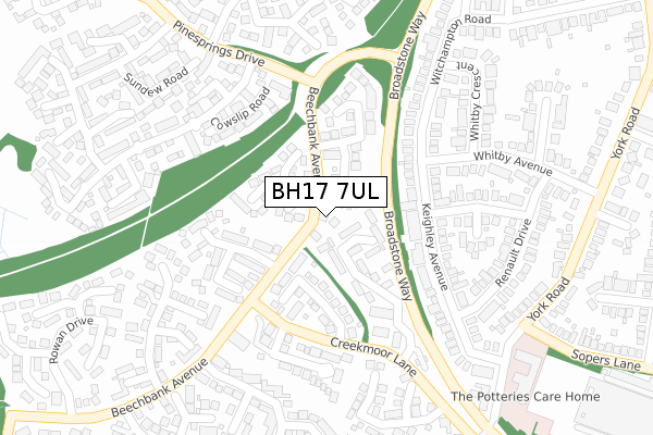 BH17 7UL map - large scale - OS Open Zoomstack (Ordnance Survey)