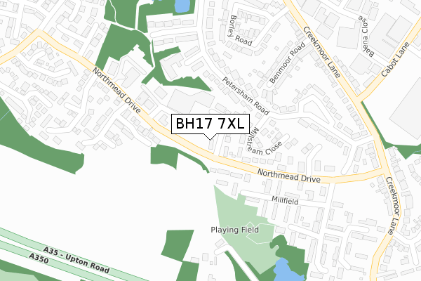 BH17 7XL map - large scale - OS Open Zoomstack (Ordnance Survey)