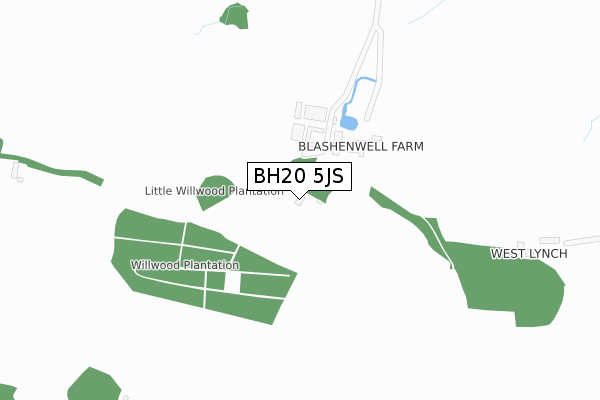 BH20 5JS map - large scale - OS Open Zoomstack (Ordnance Survey)