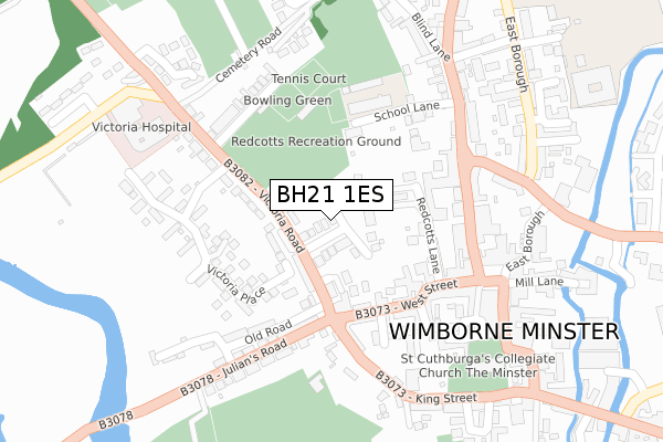 BH21 1ES map - large scale - OS Open Zoomstack (Ordnance Survey)