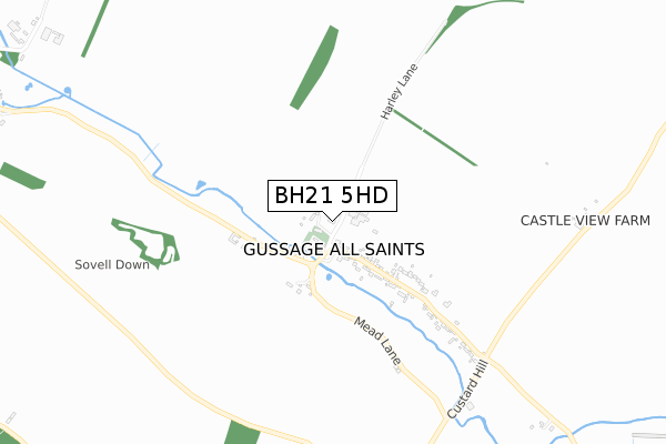 BH21 5HD map - small scale - OS Open Zoomstack (Ordnance Survey)