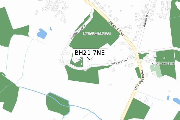 BH21 7NE map - large scale - OS Open Zoomstack (Ordnance Survey)