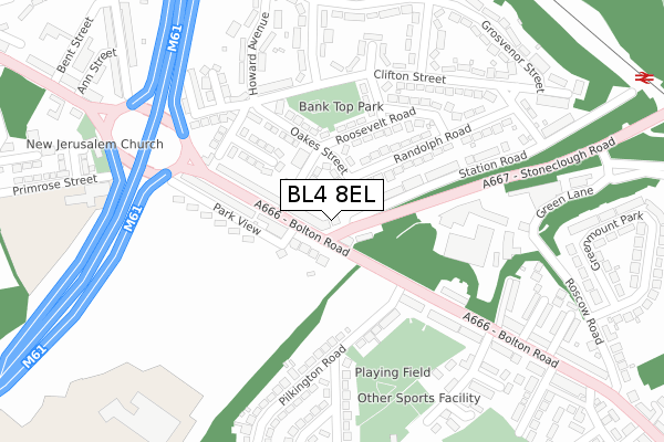 BL4 8EL map - large scale - OS Open Zoomstack (Ordnance Survey)