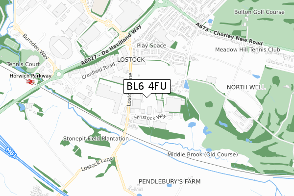 BL6 4FU map - small scale - OS Open Zoomstack (Ordnance Survey)