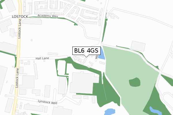 BL6 4GS map - large scale - OS Open Zoomstack (Ordnance Survey)