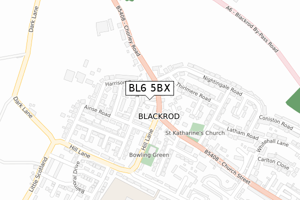 BL6 5BX map - large scale - OS Open Zoomstack (Ordnance Survey)