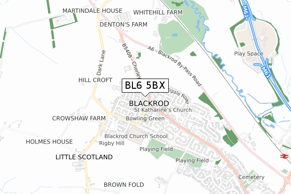 BL6 5BX map - small scale - OS Open Zoomstack (Ordnance Survey)